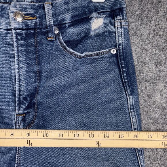 Good American Good Curve Jeans Womens Size 6 / 28 Blue Distressed Stretch - Picture 6 of 10